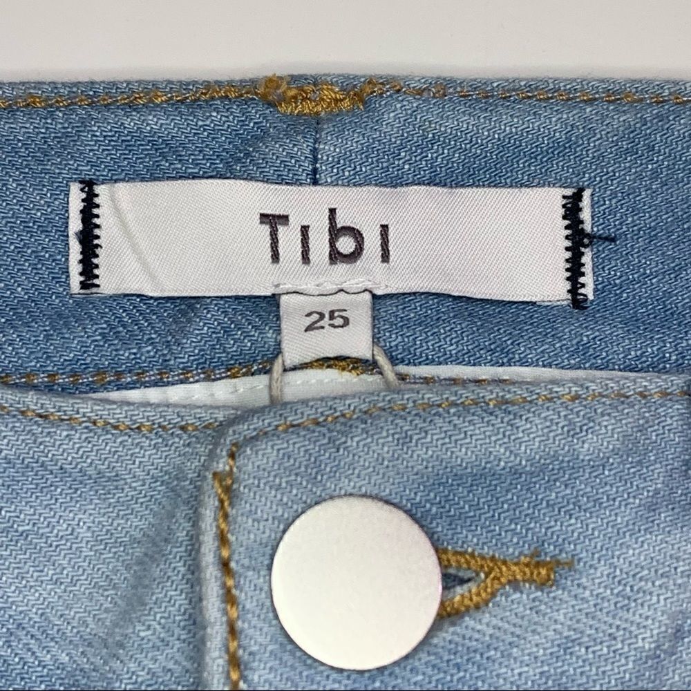 Tibi Vintage Denim Short in Vintage Stone Wash - Picture 6 of 8